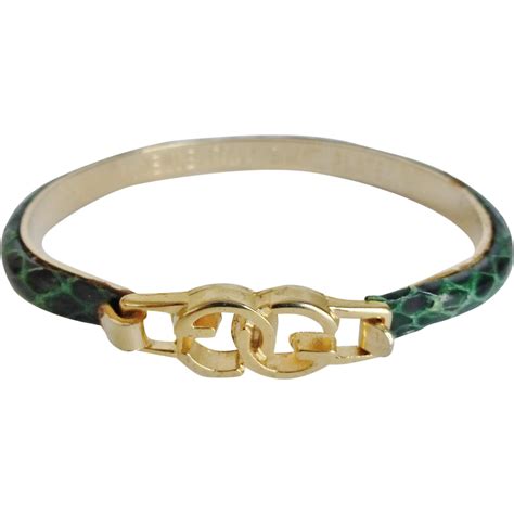 vintage gucci snakeskin bracelet|gucci silver snake bracelet.